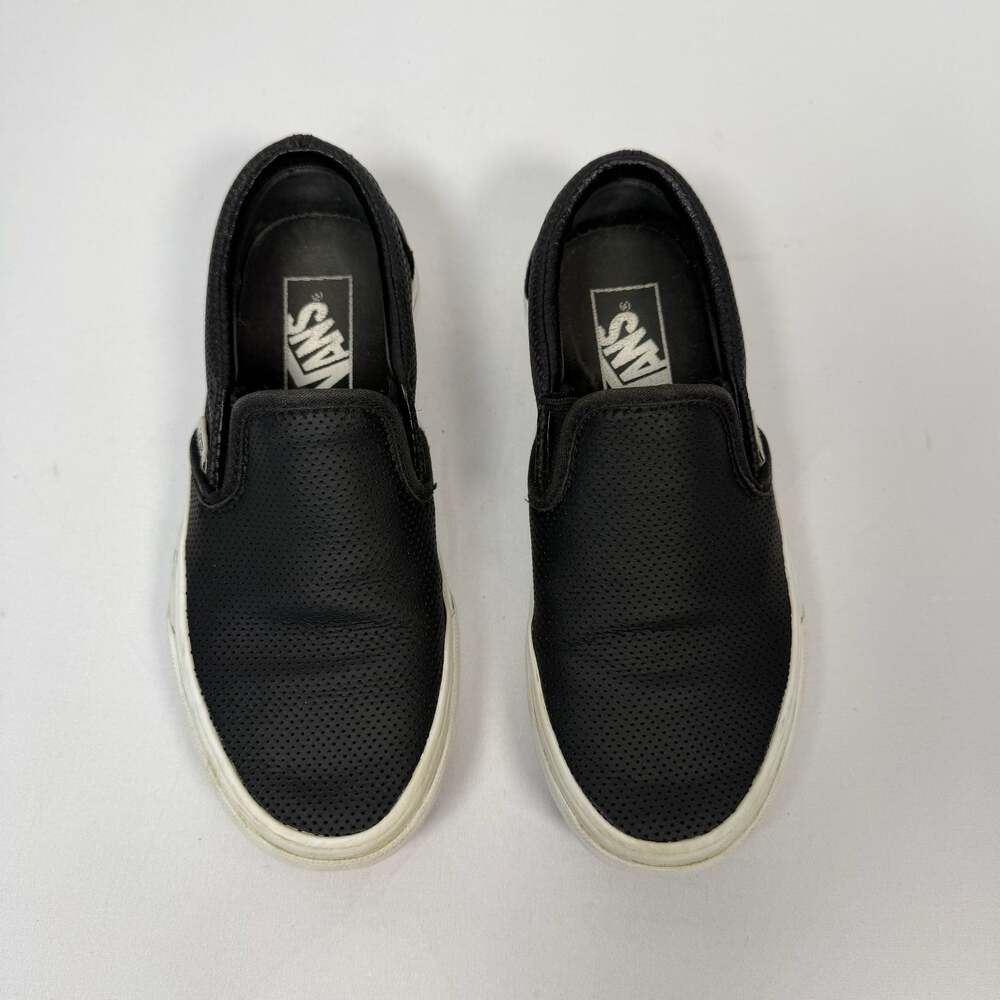Vans Perforated Leather Slip-On Shoes Black Size 5.0 Women / 3.5 Men